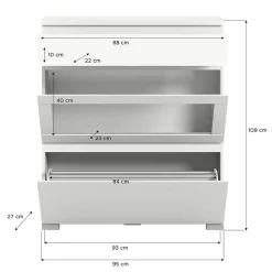 Wohnen Schuhschränke*Weiße Schuhkommode mit Schublade & Schuhklappe - Dany