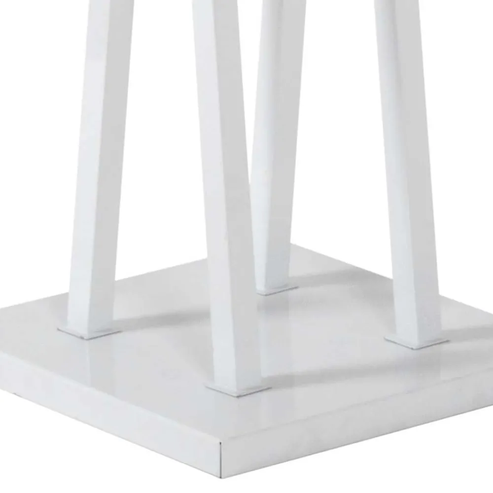 Wohnen Weiße Standgarderobe mit 12 Haken in Chrom - Traly