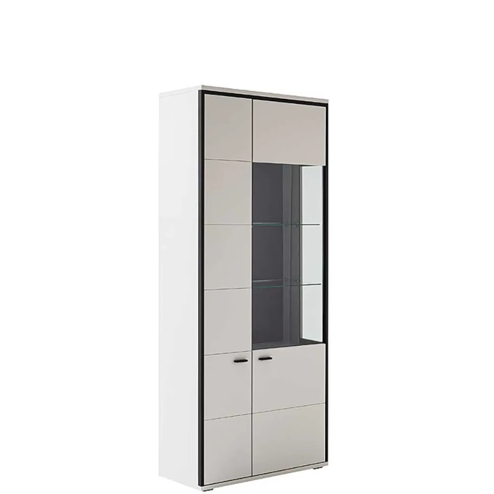 Wohnen Vitrinen|Wohnzimmer-Vitrinen*Weiße Stauraumvitrine in modernem Design - Loazin