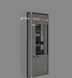 Wohnen Vitrinen|Wohnzimmer-Vitrinen*Weiße Stauraumvitrine in modernem Design - Loazin