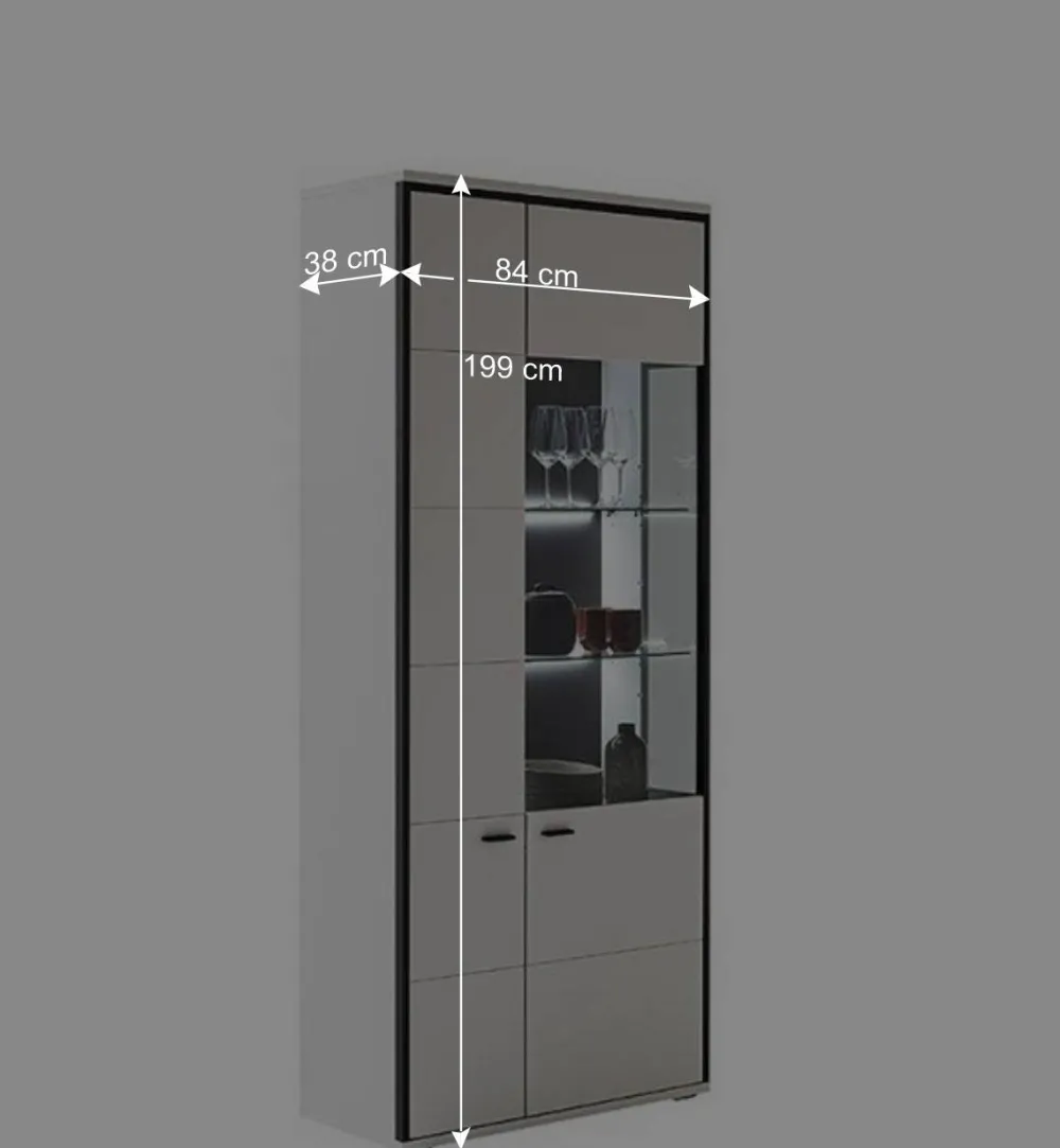 Wohnen Vitrinen|Wohnzimmer-Vitrinen*Weiße Stauraumvitrine in modernem Design - Loazin