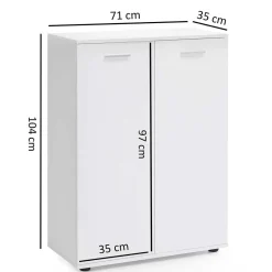 Wohnen Weiße Türen Kommode 104 cm hoch - Luan