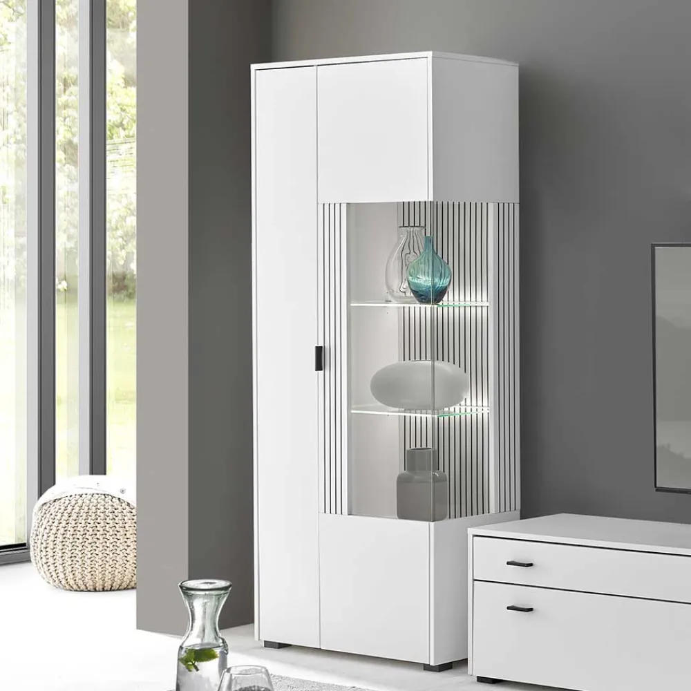 Wohnen Weiße Vitrine fürs Wohnzimmer - Dualkos