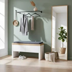 Wohnen Weiße Wohnraum Bank mit Schubladen - Nusenia