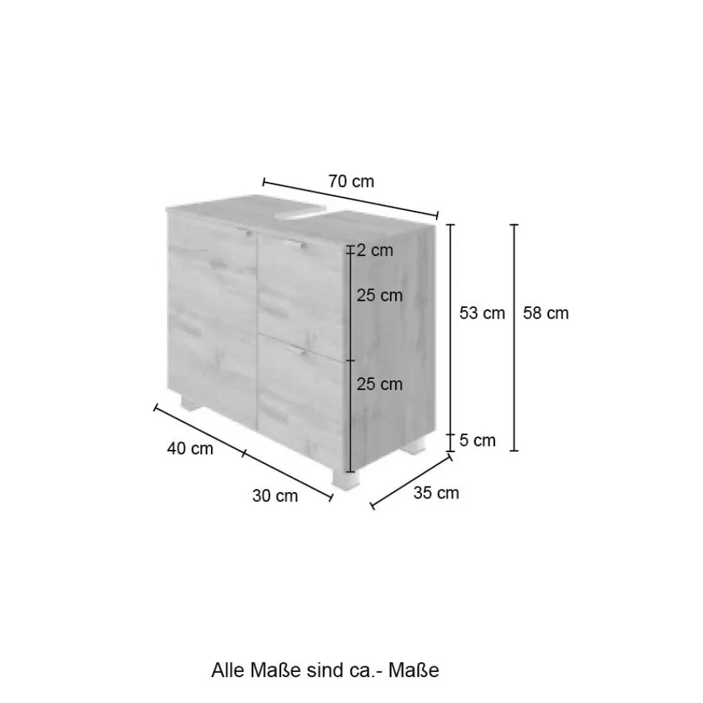 Wohnen Waschtisch|Waschbeckenunterschränke*Weißer Bad Unterschrank für Waschbecken - Jendrics