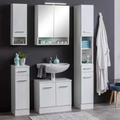 Wohnen Weißer Badschrank mit Sockel Fuß - Skiranov I