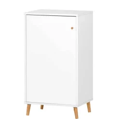 Wohnen Weißer Büroschrank mit Schiebetür & Tür & Fächern - Obtin