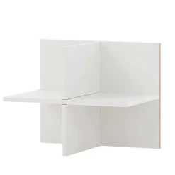 Wohnen Weißer Büroschrank mit Schiebetür & Tür & Fächern - Obtin