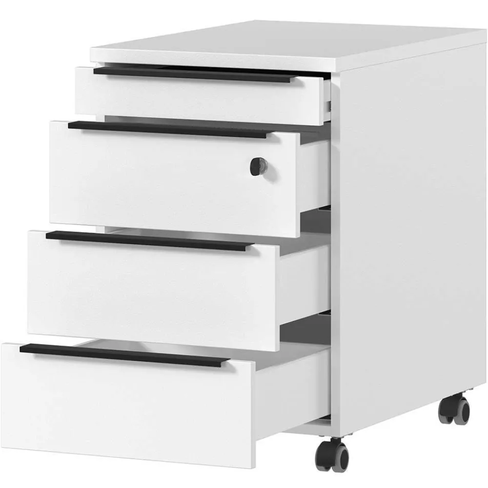 Wohnen Weiße Möbel|Bürotische*Weißer Bürotisch manuell höhenverstellbar - Sparkle