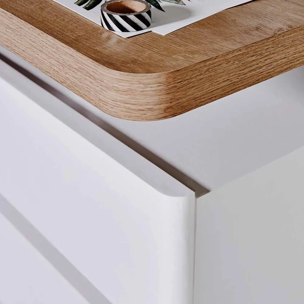 Wohnen Weißer Computer-Schreibtisch Aragon mit viel Stauraum