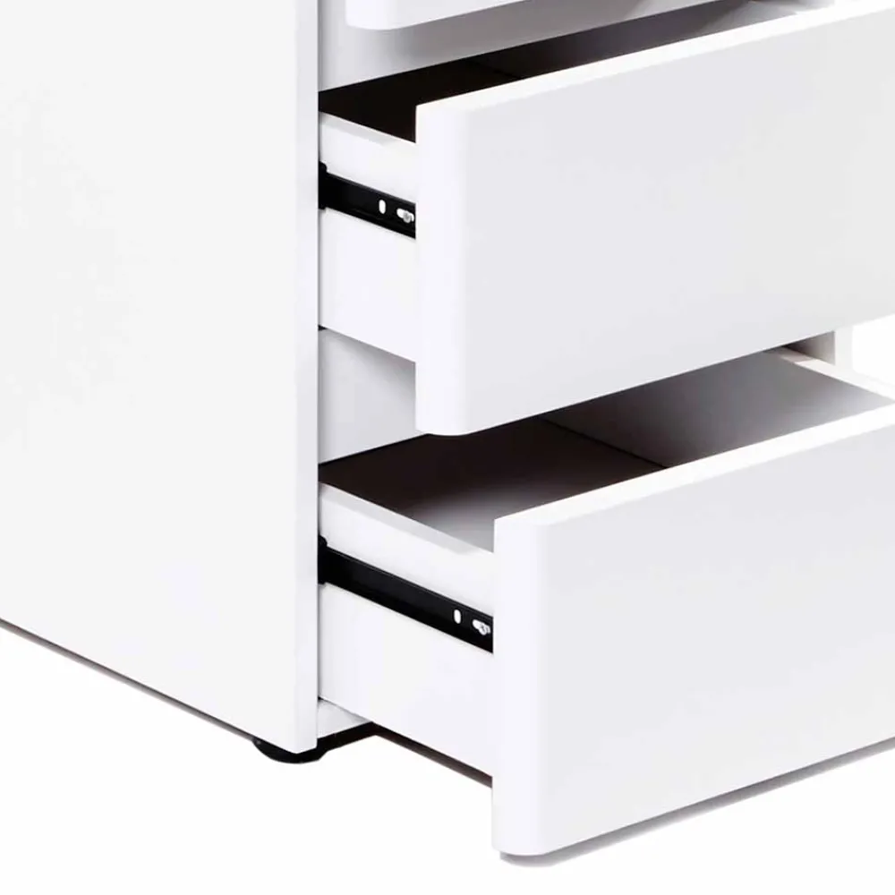 Wohnen Weißer Computer-Schreibtisch Aragon mit viel Stauraum