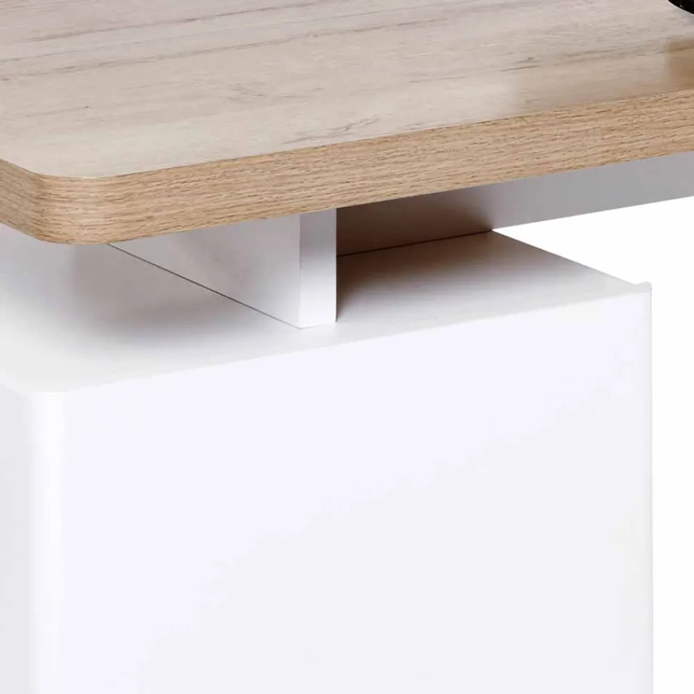 Wohnen Weißer Computer-Schreibtisch Aragon mit viel Stauraum