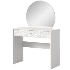 Wohnen Weiße Möbel|Schminktische*Weißer Design-Schminktisch mit Spiegel - Ustabo