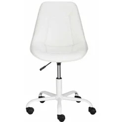 Wohnen Weiße Möbel|Bürostühle*Weißer Drehstuhl mit Kunstleder Schalensitz - Chiloena