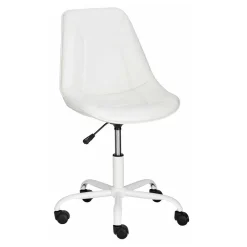 Wohnen Weiße Möbel|Bürostühle*Weißer Drehstuhl mit Kunstleder Schalensitz - Chiloena