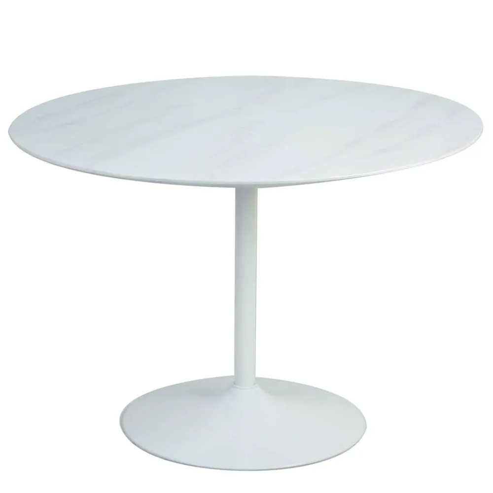 Wohnen Weißer Esszimmer Esstisch in Rund - Sasmia