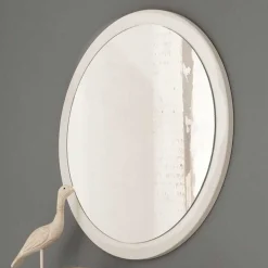 Wohnen Spiegel|Flurspiegel*Weißer Garderobenspiegel mit Holzrahmen - Axdonira