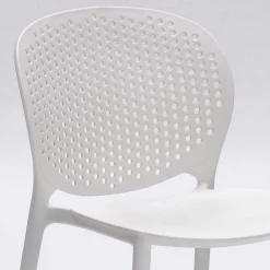 Wohnen Weißer Gartenstuhl aus Kunststoff Fanovic stapelbar (4er Set)