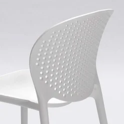 Wohnen Weißer Gartenstuhl aus Kunststoff Fanovic stapelbar (4er Set)