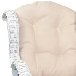 Wohnen Rattanmöbel|Sessel & Hocker*Weißer Geflechtsessel & Fußhocker - Ipolas (zweiteilig)