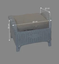 Wohnen Rattanmöbel|Sessel & Hocker*Weißer Geflechtsessel & Fußhocker - Ipolas (zweiteilig)