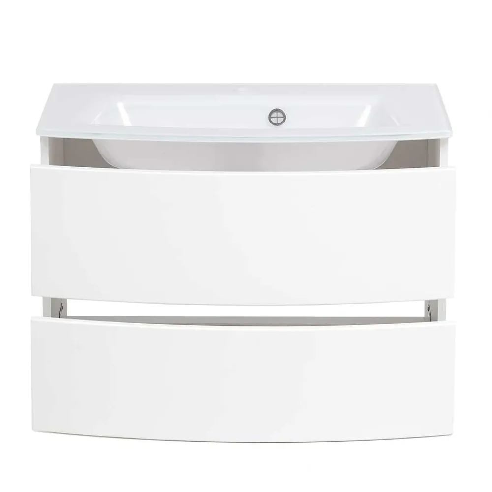 Wohnen Weißer Hänge-Waschtisch mit zwei Schubladen - Mesciria