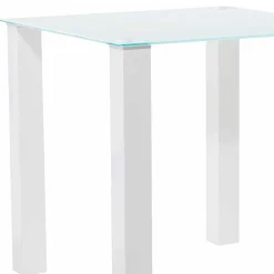 Wohnen Weißer Hochglanz Tisch mit Glasplatte - Richard