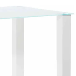 Wohnen Weißer Hochglanz Tisch mit Glasplatte - Richard
