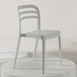 Wohnen Weißer Kunststoffstuhl für Drinnen & Draußen - Mariana (4er Set)