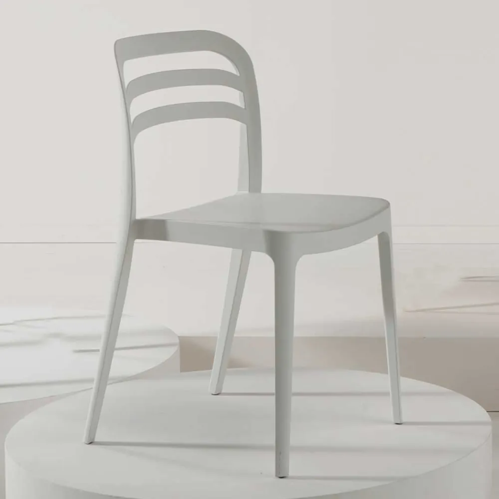 Wohnen Weißer Kunststoffstuhl für Drinnen & Draußen - Mariana (4er Set)