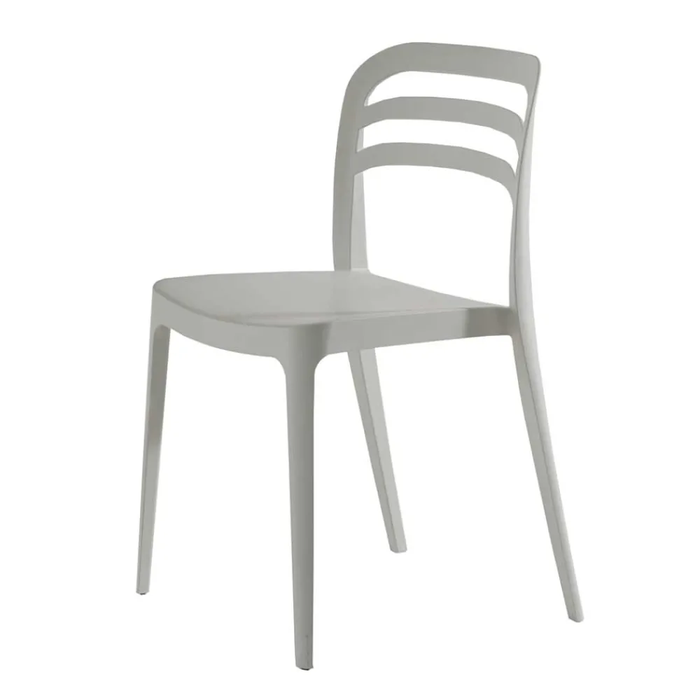 Wohnen Weißer Kunststoffstuhl für Drinnen & Draußen - Mariana (4er Set)