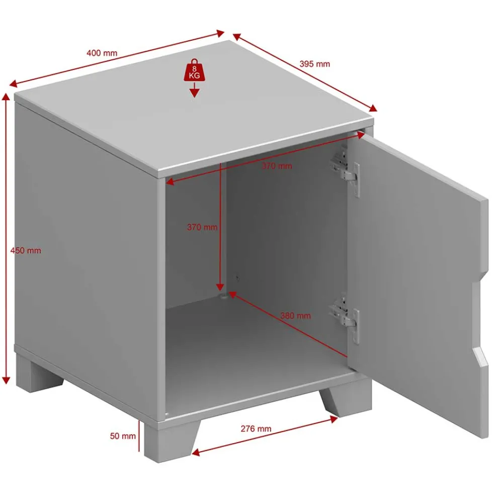 Wohnen Weißer Nachtschrank im Skandi Design - Naidlas