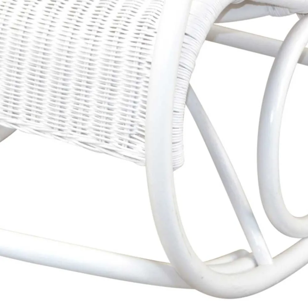 Wohnen Weißer Schaukelstuhl aus Rattangeflecht - Vilatata