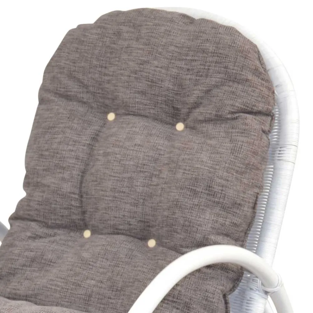 Wohnen Weißer Schaukelstuhl aus Rattangeflecht - Vilatata