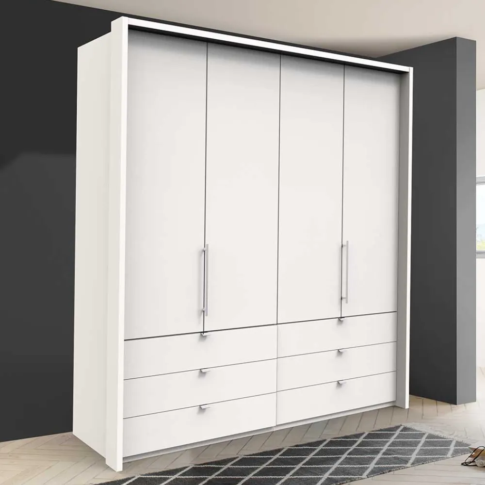 Wohnen Weißer Schlafzimmerschrank mit Falttüren - Donpiave