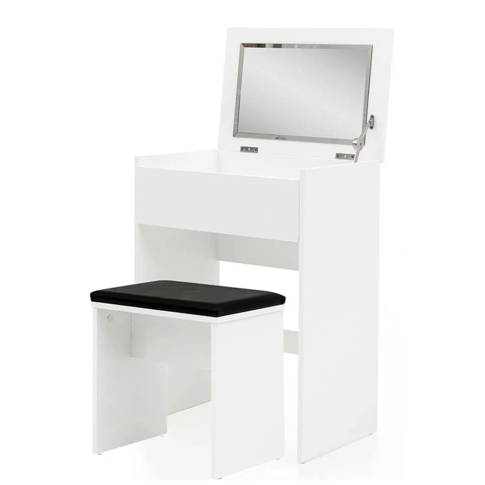 Wohnen Weißer Schminktisch & Hocker - Toprino (zweiteilig)