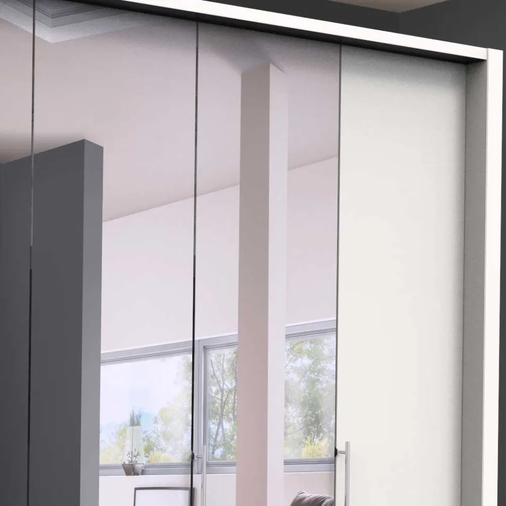 Wohnen Weißer Schrank fürs Schlafzimmer mit Spiegeln - Donpiave