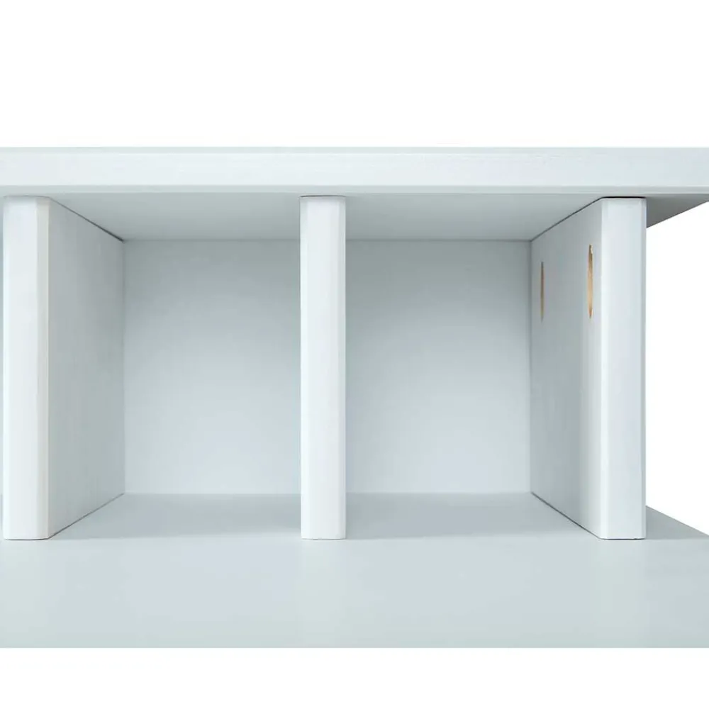 Wohnen Weißer Schreibtisch mit Aufsatz & Truhe - Stanford