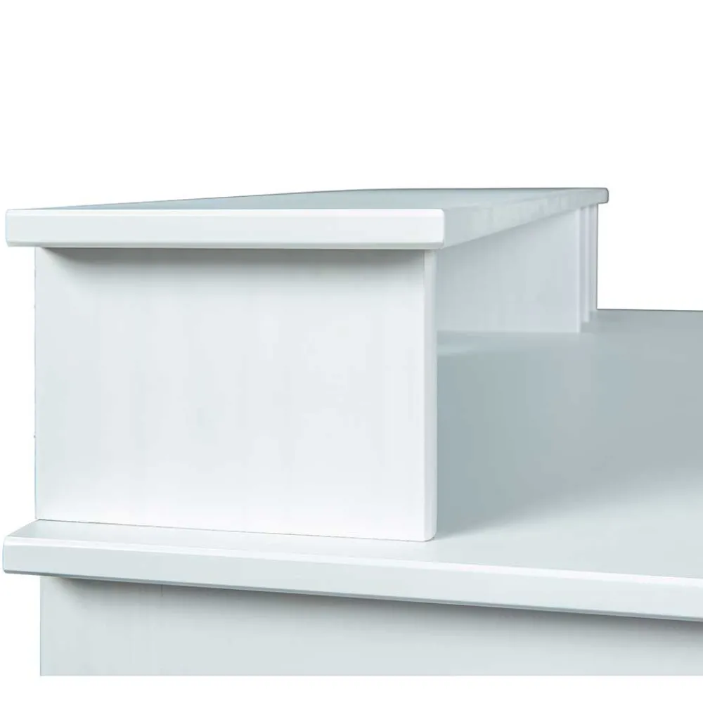 Wohnen Weißer Schreibtisch mit Aufsatz & Truhe - Stanford