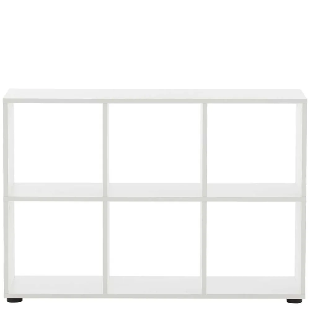 Wohnen Weiße Möbel|Bürotische*Weißer Schreibtisch mit seitlichem Regal - Obtin