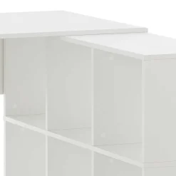 Wohnen Weiße Möbel|Bürotische*Weißer Schreibtisch mit seitlichem Regal - Obtin