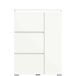 Wohnen Weißer Schuhklappen-Schrank mit drei Klappen - Dany