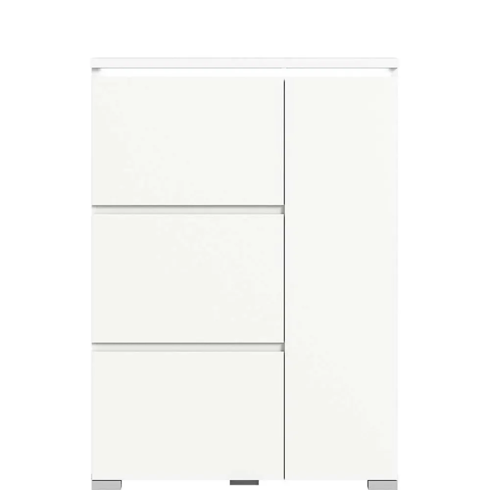 Wohnen Weißer Schuhklappen-Schrank mit drei Klappen - Dany