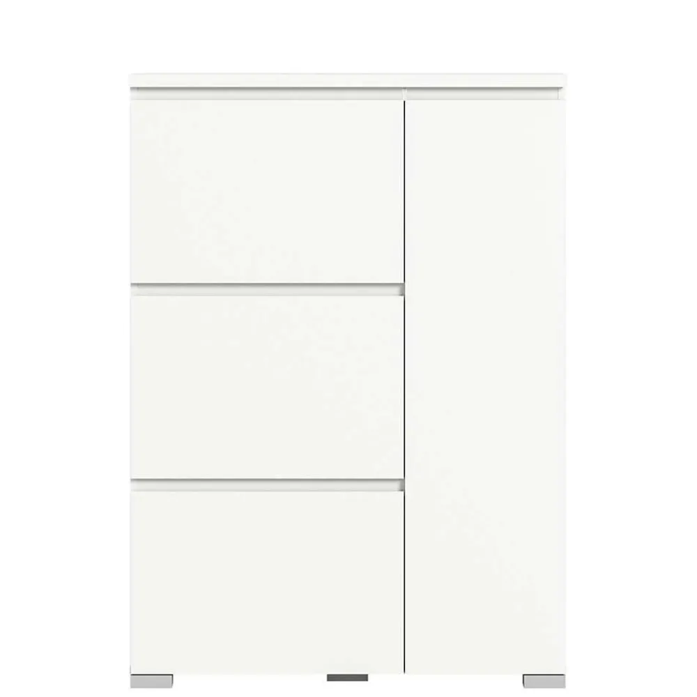 Wohnen Weißer Schuhklappen-Schrank mit drei Klappen - Dany