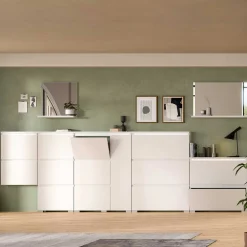 Wohnen Weißer Schuhklappen-Schrank mit drei Klappen - Dany