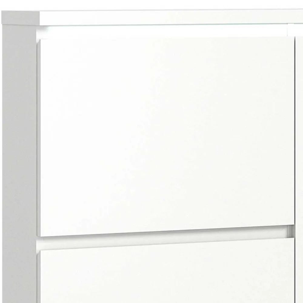 Wohnen Weißer Schuhklappen-Schrank mit drei Klappen - Dany