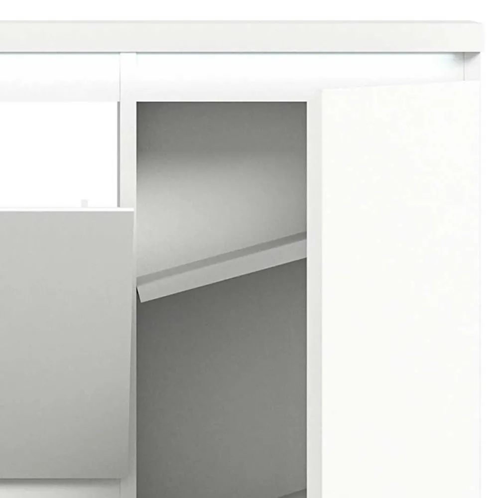 Wohnen Weißer Schuhklappen-Schrank mit drei Klappen - Dany