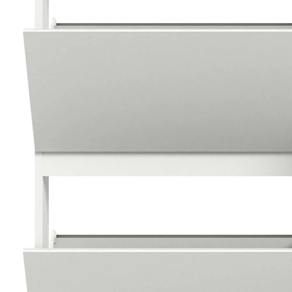 Wohnen Weißer Schuhklappen-Schrank mit drei Klappen - Dany