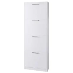 Wohnen Schuhschränke*Weißer Schuhschrank mit vier Schuhwalzen - Badryca