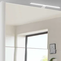 Wohnen Weißer Schwebetürenschrank mit Spiegel links - Elenya